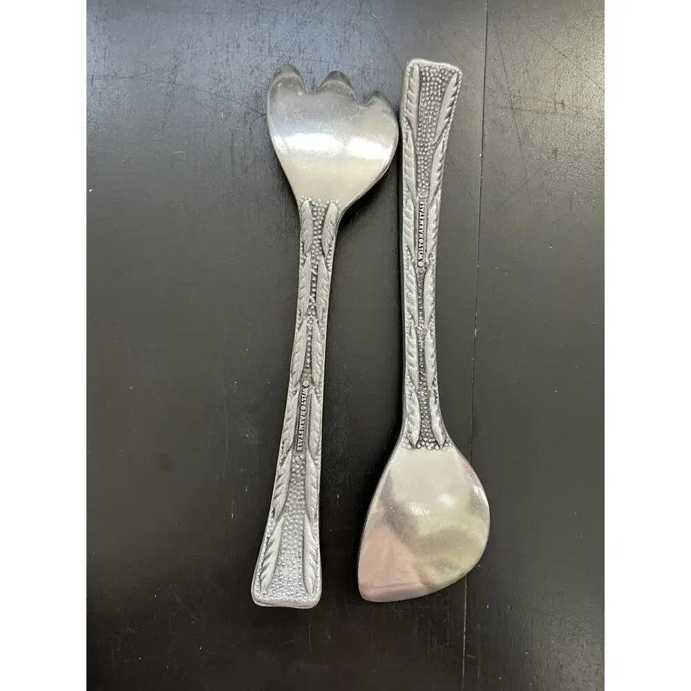 Wilton Wilton Armetale Pewter Large ~Salad Serving Spoon & Fork~13”